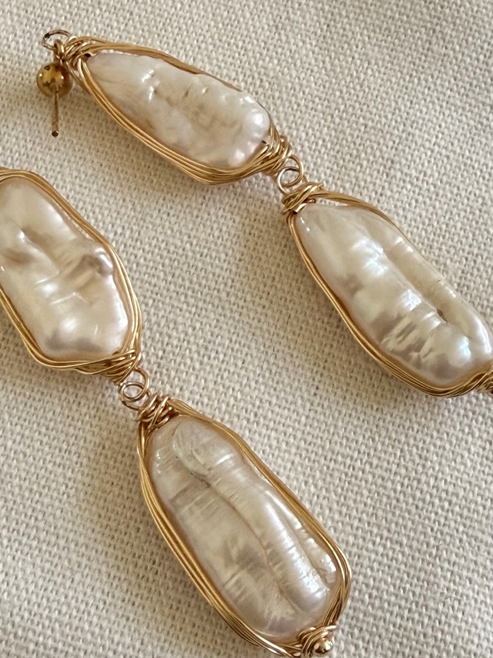LIKE NEW. Reliquia Jewel Delgada Earrings Double Pearl Drop Earrings - Picture 4 of 7